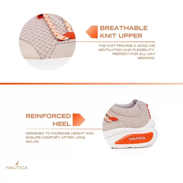 imageNautica Kids Athletic SlipOn Sneakers  Comfortable Bungee Running Shoes for Boys and Girls  Stylish and Supportive Footwear for Active Kids Big KidLittle KidToddlerBone Orange