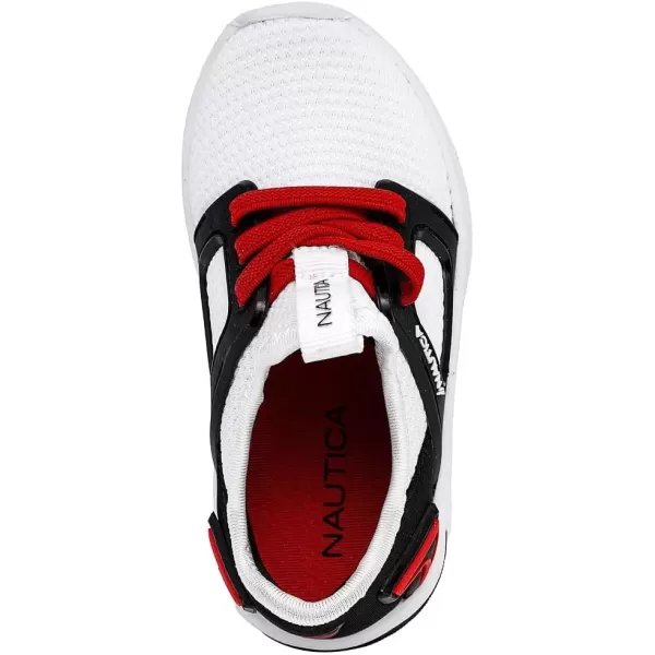 imageNautica Kids Athletic SlipOn Sneakers  Comfortable Bungee Running Shoes for Boys and Girls  Stylish and Supportive Footwear for Active Kids Big KidLittle KidToddlerWhite Black Red