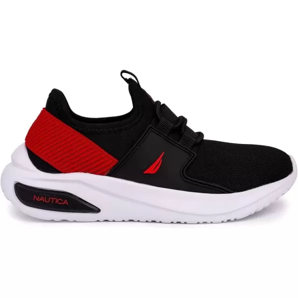 imageNautica Kids Athletic SlipOn Sneakers  Comfortable Bungee Running Shoes for Boys and Girls  Stylish and Supportive Footwear for Active Kids Big KidLittle KidToddlerBlack Redmolded