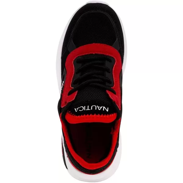 imageNautica Kids Athletic SlipOn Sneakers  Comfortable Bungee Running Shoes for Boys and Girls  Stylish and Supportive Footwear for Active Kids Big KidLittle KidToddlerBlack Redsanford