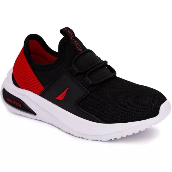 imageNautica Kids Athletic SlipOn Sneakers  Comfortable Bungee Running Shoes for Boys and Girls  Stylish and Supportive Footwear for Active Kids Big KidLittle KidToddlerBlack Redmolded