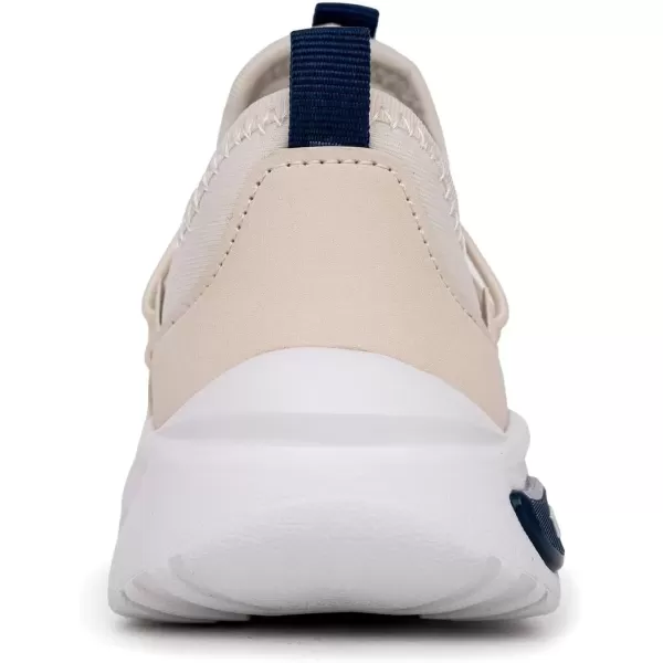 imageNautica Kids Athletic SlipOn Sneakers  Comfortable Bungee Running Shoes for Boys and Girls  Stylish and Supportive Footwear for Active Kids Big KidLittle KidToddlerBone Navysummr