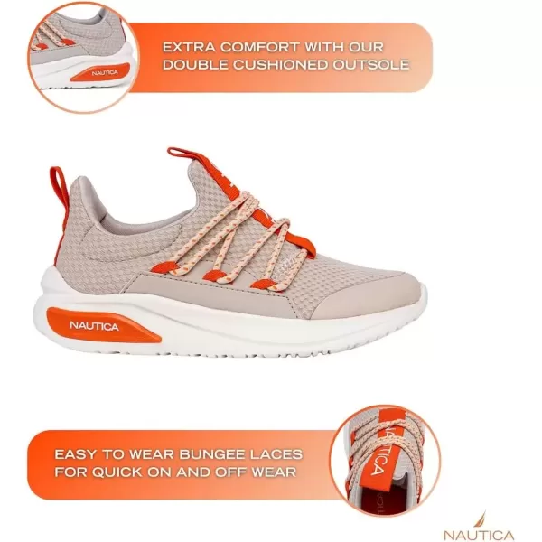 imageNautica Kids Athletic SlipOn Sneakers  Comfortable Bungee Running Shoes for Boys and Girls  Stylish and Supportive Footwear for Active Kids Big KidLittle KidToddlerBone Orange