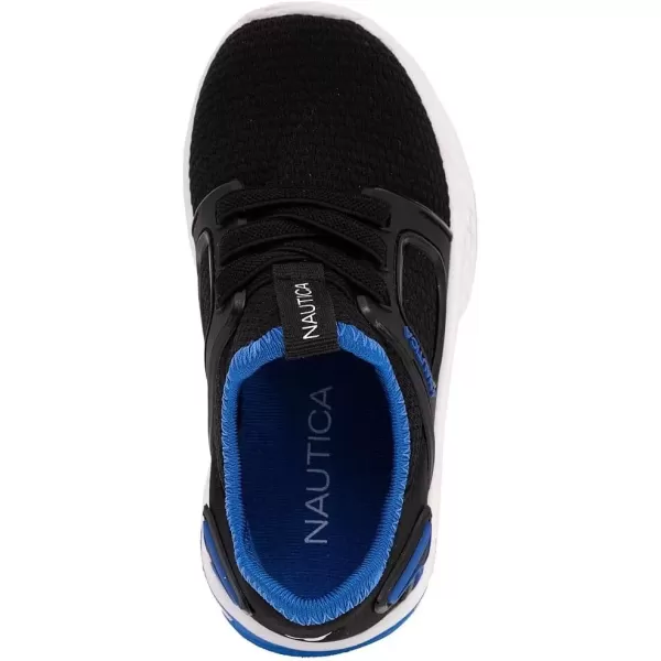 imageNautica Kids Athletic SlipOn Sneakers  Comfortable Bungee Running Shoes for Boys and Girls  Stylish and Supportive Footwear for Active Kids Big KidLittle KidToddlerBlack Blue