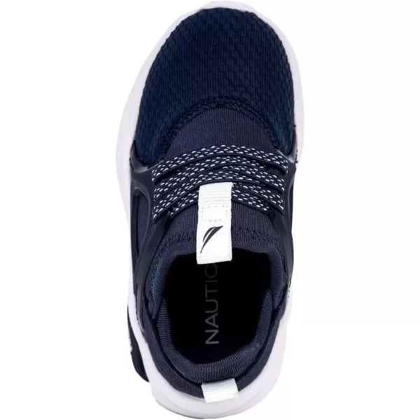imageNautica Kids Athletic SlipOn Sneakers  Comfortable Bungee Running Shoes for Boys and Girls  Stylish and Supportive Footwear for Active Kids Big KidLittle KidToddlerNavy Whitesplash
