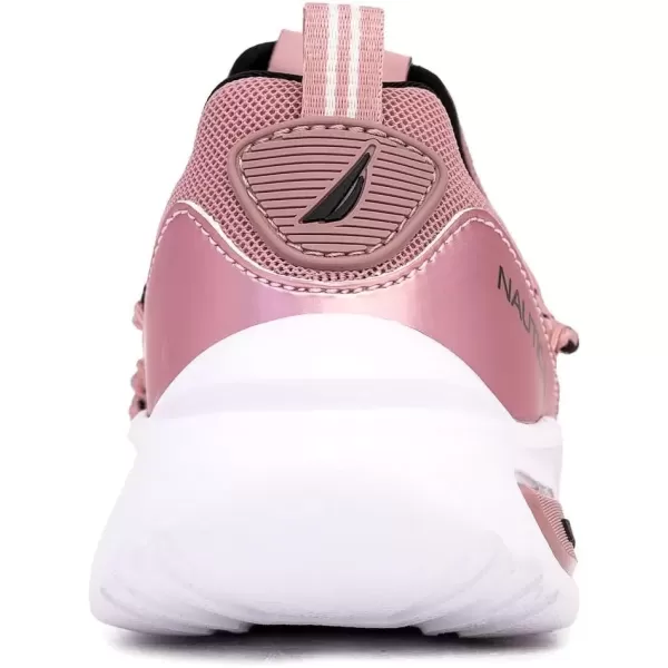 imageNautica Kids Athletic SlipOn Sneakers  Comfortable Bungee Running Shoes for Boys and Girls  Stylish and Supportive Footwear for Active Kids Big KidLittle KidToddlerMauve Black