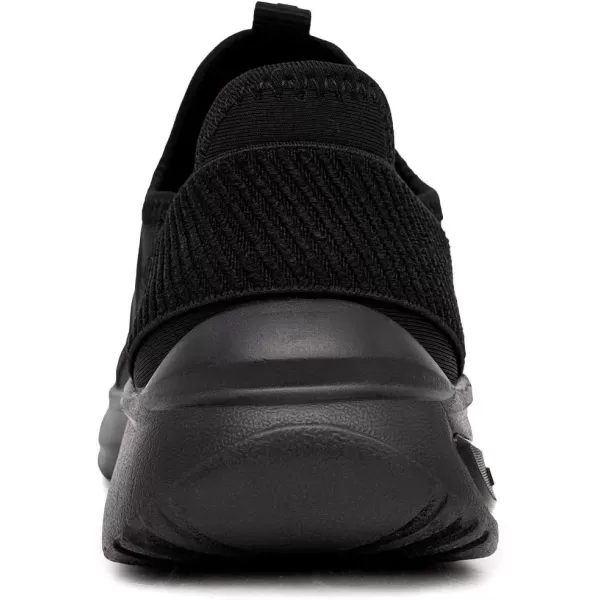 imageNautica Kids Athletic SlipOn Sneakers  Comfortable Bungee Running Shoes for Boys and Girls  Stylish and Supportive Footwear for Active Kids Big KidLittle KidToddlerBlack Monomolded