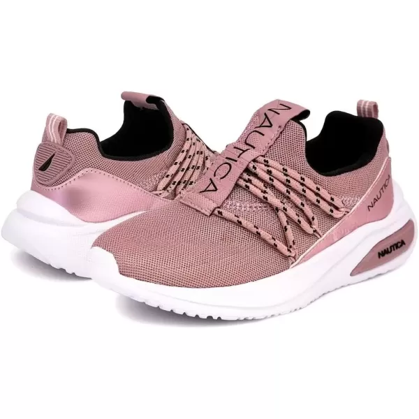 imageNautica Kids Athletic SlipOn Sneakers  Comfortable Bungee Running Shoes for Boys and Girls  Stylish and Supportive Footwear for Active Kids Big KidLittle KidToddlerMauve Black