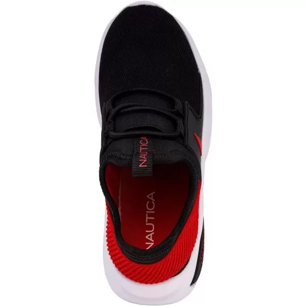 imageNautica Kids Athletic SlipOn Sneakers  Comfortable Bungee Running Shoes for Boys and Girls  Stylish and Supportive Footwear for Active Kids Big KidLittle KidToddlerBlack Redmolded