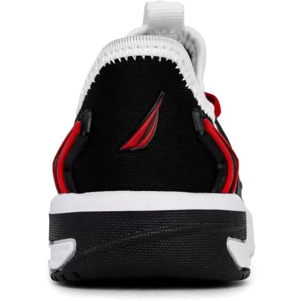 imageNautica Kids Athletic SlipOn Sneakers  Comfortable Bungee Running Shoes for Boys and Girls  Stylish and Supportive Footwear for Active Kids Big KidLittle KidToddlerWhite Black Red