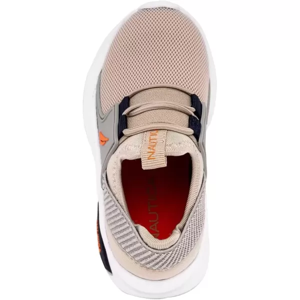 imageNautica Kids Athletic SlipOn Sneakers  Comfortable Bungee Running Shoes for Boys and Girls  Stylish and Supportive Footwear for Active Kids Big KidLittle KidToddlerSand Greymolded