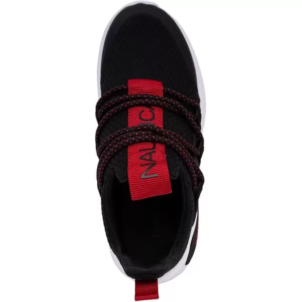 imageNautica Kids Athletic SlipOn Sneakers  Comfortable Bungee Running Shoes for Boys and Girls  Stylish and Supportive Footwear for Active Kids Big KidLittle KidToddlerBlackRed