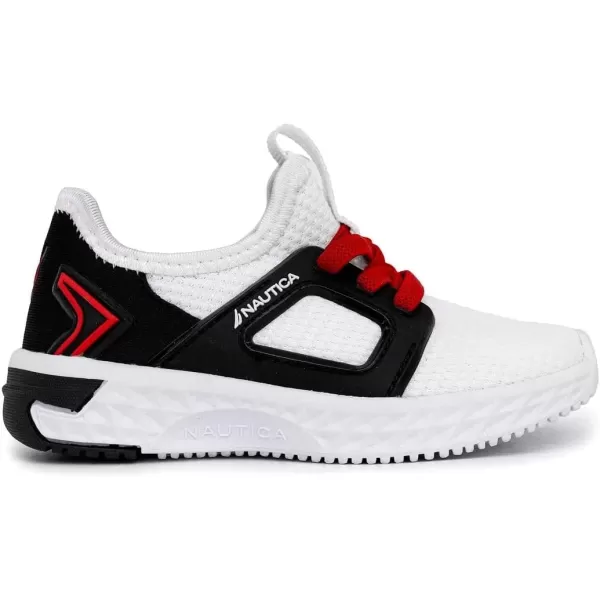 imageNautica Kids Athletic SlipOn Sneakers  Comfortable Bungee Running Shoes for Boys and Girls  Stylish and Supportive Footwear for Active Kids Big KidLittle KidToddlerWhite Black Red