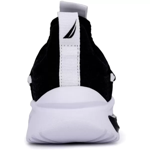 imageNautica Kids Athletic SlipOn Sneakers  Comfortable Bungee Running Shoes for Boys and Girls  Stylish and Supportive Footwear for Active Kids Big KidLittle KidToddlerBlack White