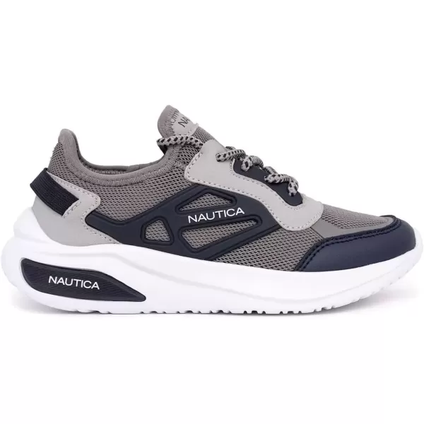 imageNautica Kids Athletic SlipOn Sneakers  Comfortable Bungee Running Shoes for Boys and Girls  Stylish and Supportive Footwear for Active Kids Big KidLittle KidToddlerGrey Navysanford