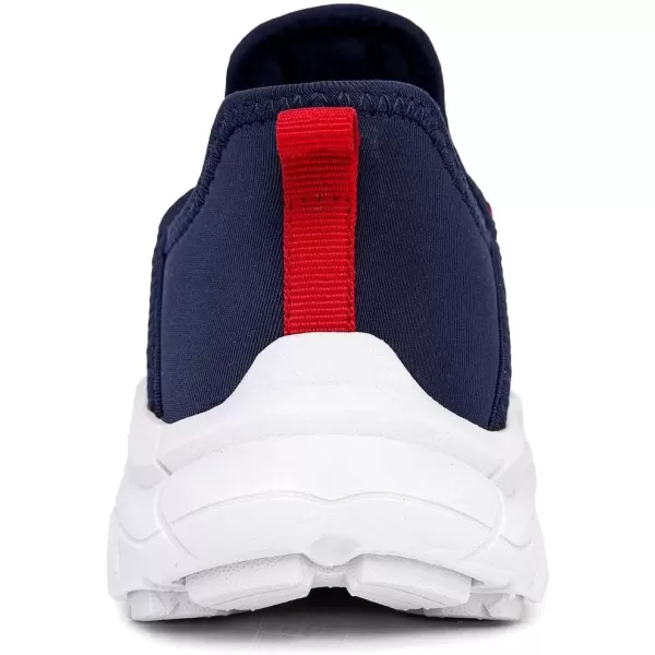 imageNautica Kids Athletic SlipOn Sneakers  Comfortable Bungee Running Shoes for Boys and Girls  Stylish and Supportive Footwear for Active Kids Big KidLittle KidToddlerNavy Red Popnolan