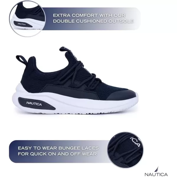 imageNautica Kids Athletic SlipOn Sneakers  Comfortable Bungee Running Shoes for Boys and Girls  Stylish and Supportive Footwear for Active Kids Big KidLittle KidToddlerNavy