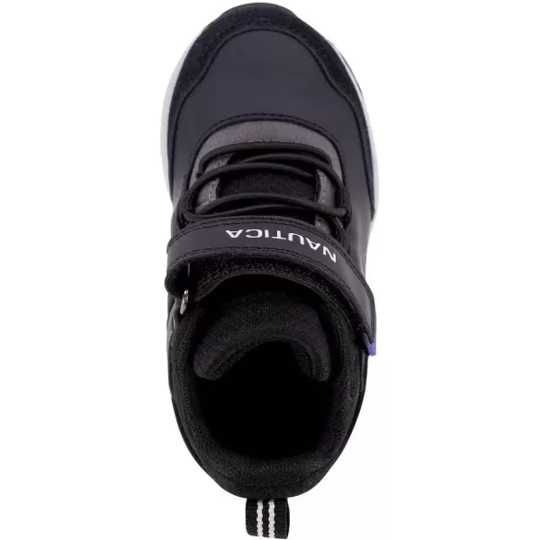 imageNautica Kids Fashion Sneaker Athletic Running Shoe with One Strap Boys  GirlsToddlerLittle KidBlack Grey Cobaltlake Sky