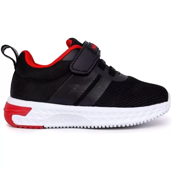 imageNautica Kids Fashion Sneaker Athletic Running Shoe with One Strap Boys  GirlsToddlerLittle KidBlack Meshbreck