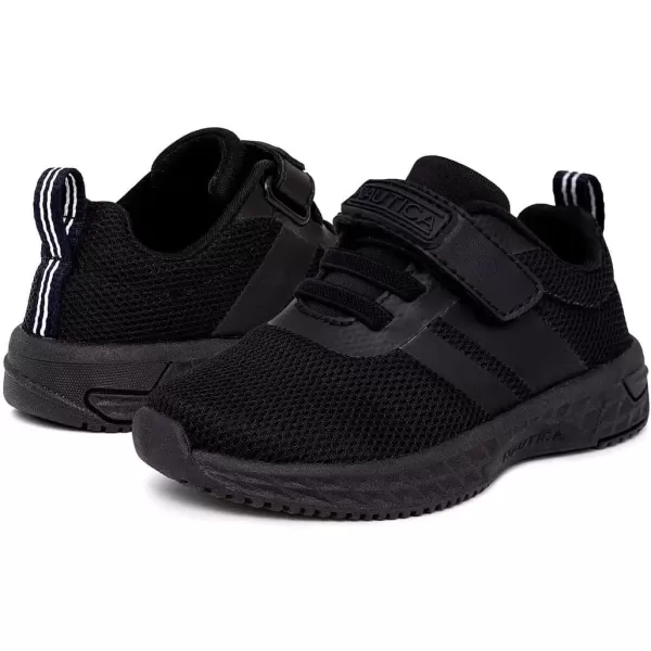 imageNautica Kids Fashion Sneaker Athletic Running Shoe with One Strap Boys  GirlsToddlerLittle KidBlack Monobreck