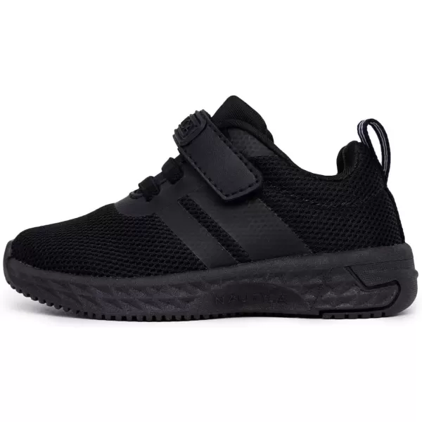 imageNautica Kids Fashion Sneaker Athletic Running Shoe with One Strap Boys  GirlsToddlerLittle KidBlack Monobreck