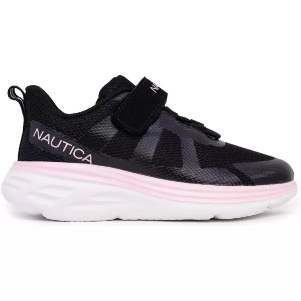 imageNautica Kids Fashion Sneaker Athletic Running Shoe with One Strap Boys  GirlsToddlerLittle KidBlack Pinkgemlock