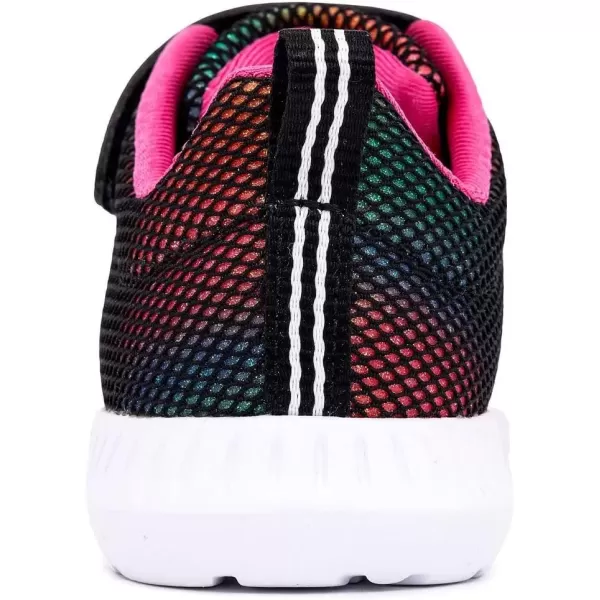 imageNautica Kids Fashion Sneaker Athletic Running Shoe with One Strap Boys  GirlsToddlerLittle KidBlack Rainbowtowheee