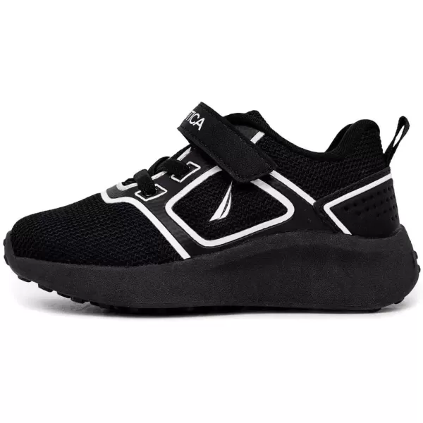 imageNautica Kids Fashion Sneaker Athletic Running Shoe with One Strap Boys  GirlsToddlerLittle KidBlack Whitekarson