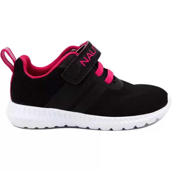 imageNautica Kids Fashion Sneaker Athletic Running Shoe with One Strap Boys  GirlsToddlerLittle KidBlackPink