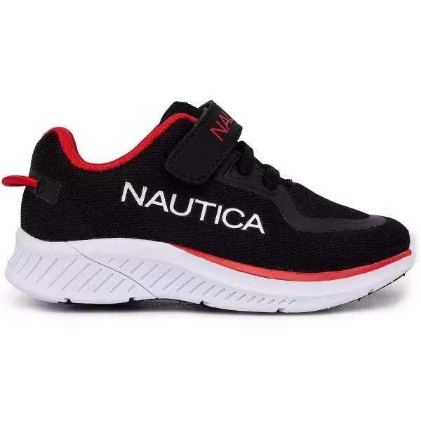 imageNautica Kids Fashion Sneaker Athletic Running Shoe with One Strap Boys  GirlsToddlerLittle KidDahnertsblack Red