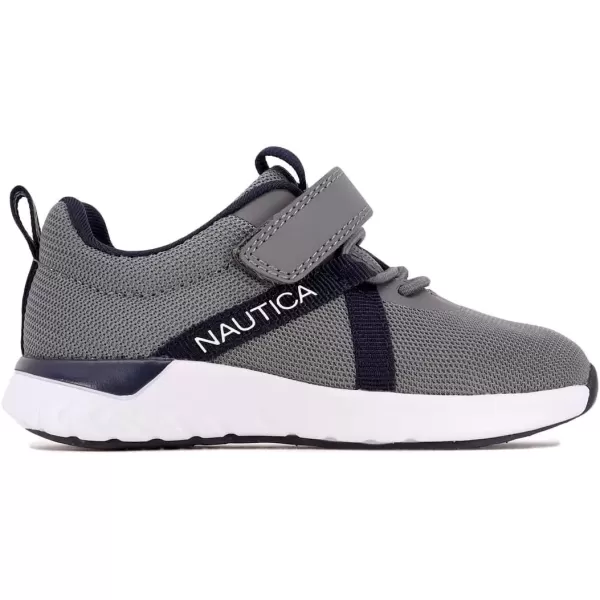 imageNautica Kids Fashion Sneaker Athletic Running Shoe with One Strap Boys  GirlsToddlerLittle KidDaretowngrey Navy