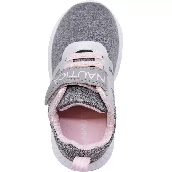 imageNautica Kids Fashion Sneaker Athletic Running Shoe with One Strap Boys  GirlsToddlerLittle KidGrey Heather