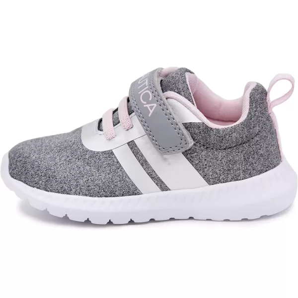 imageNautica Kids Fashion Sneaker Athletic Running Shoe with One Strap Boys  GirlsToddlerLittle KidGrey Heather