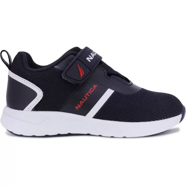 imageNautica Kids Fashion Sneaker Athletic Running Shoe with One Strap Boys  GirlsToddlerLittle KidLarnaca Navy Red