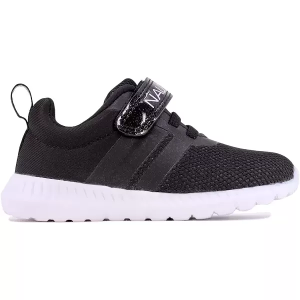 imageNautica Kids Fashion Sneaker Athletic Running Shoe with One Strap Boys  GirlsToddlerLittle KidMatteblack