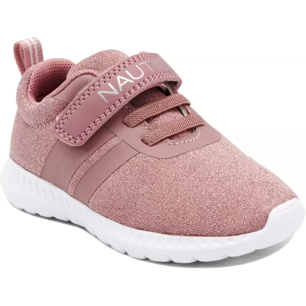 imageNautica Kids Fashion Sneaker Athletic Running Shoe with One Strap Boys  GirlsToddlerLittle KidMauve Sparkle