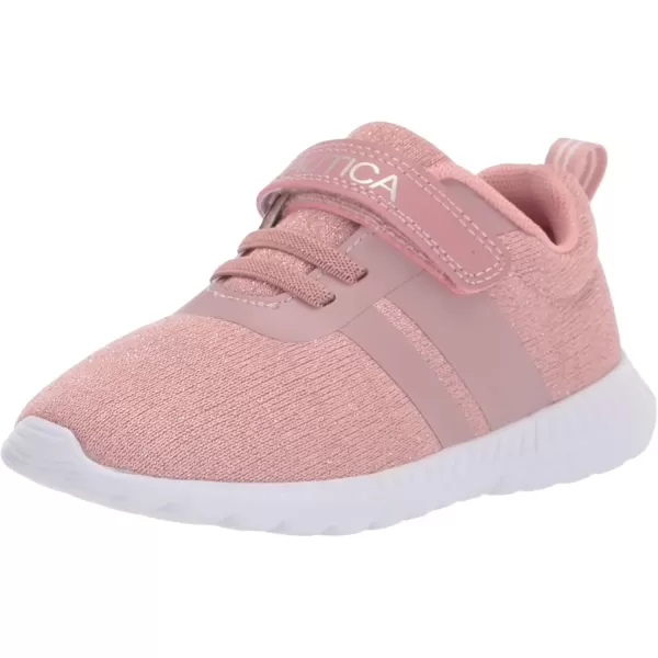 imageNautica Kids Fashion Sneaker Athletic Running Shoe with One Strap Boys  GirlsToddlerLittle KidMauve Sparkle