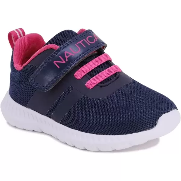 imageNautica Kids Fashion Sneaker Athletic Running Shoe with One Strap Boys  GirlsToddlerLittle KidNavy Pink