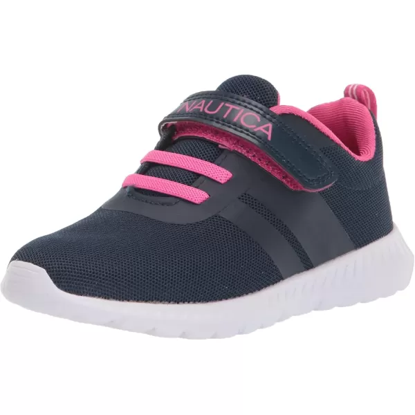 imageNautica Kids Fashion Sneaker Athletic Running Shoe with One Strap Boys  GirlsToddlerLittle KidNavy Pink