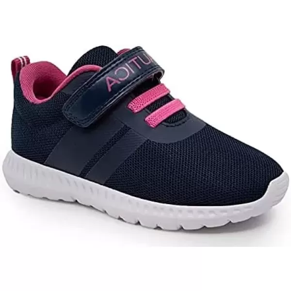 imageNautica Kids Fashion Sneaker Athletic Running Shoe with One Strap Boys  GirlsToddlerLittle KidNavy Pink