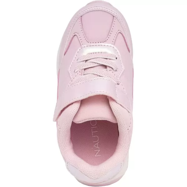 imageNautica Kids Fashion Sneaker Athletic Running Shoe with One Strap Boys  GirlsToddlerLittle KidPink Pearlrundee