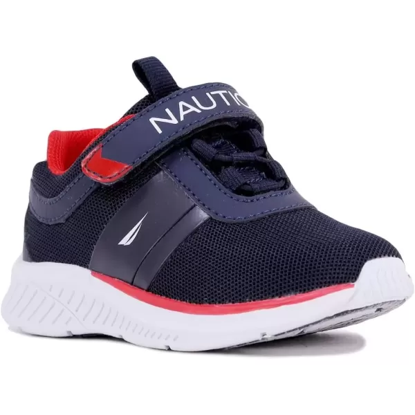 imageNautica Kids Fashion Sneaker Athletic Running Shoe with One Strap Boys  GirlsToddlerLittle KidPond Hopnavy Red Pop