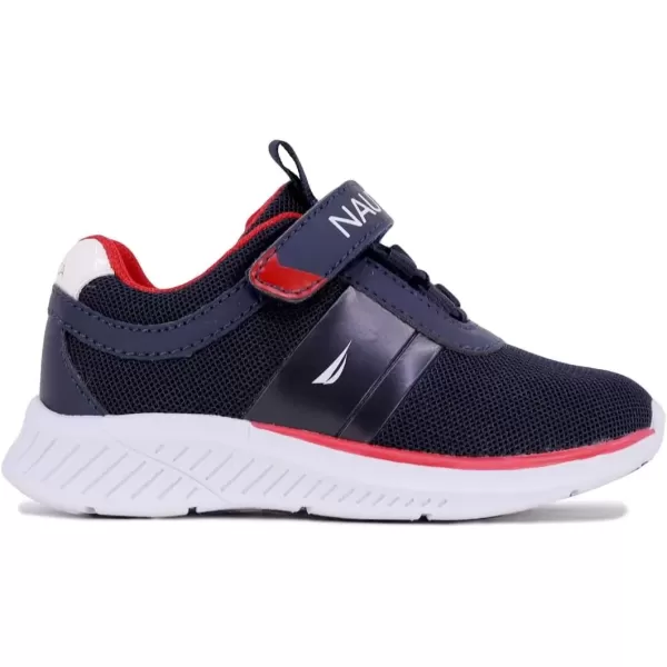 imageNautica Kids Fashion Sneaker Athletic Running Shoe with One Strap Boys  GirlsToddlerLittle KidPond Hopnavy Red Pop