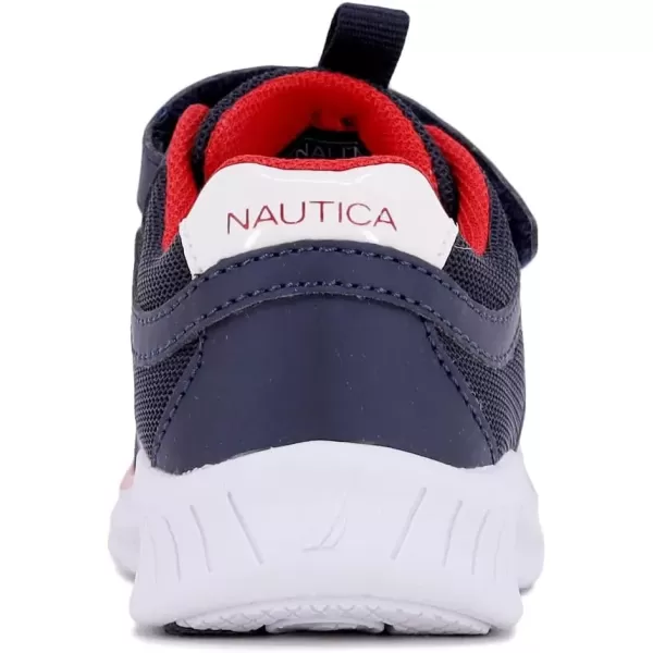 imageNautica Kids Fashion Sneaker Athletic Running Shoe with One Strap Boys  GirlsToddlerLittle KidPond Hopnavy Red Pop