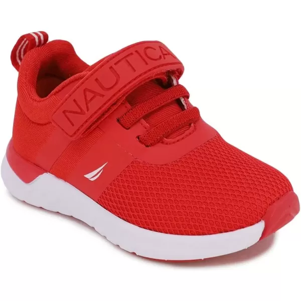 imageNautica Kids Fashion Sneaker Athletic Running Shoe with One Strap Boys  GirlsToddlerLittle KidRed Mesh Neo