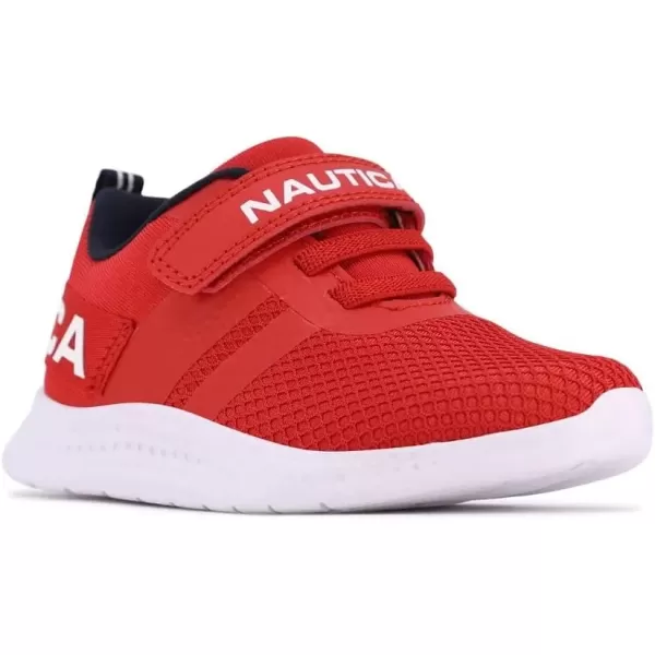 imageNautica Kids Fashion Sneaker Athletic Running Shoe with One Strap Boys  GirlsToddlerLittle KidRed Square Neo