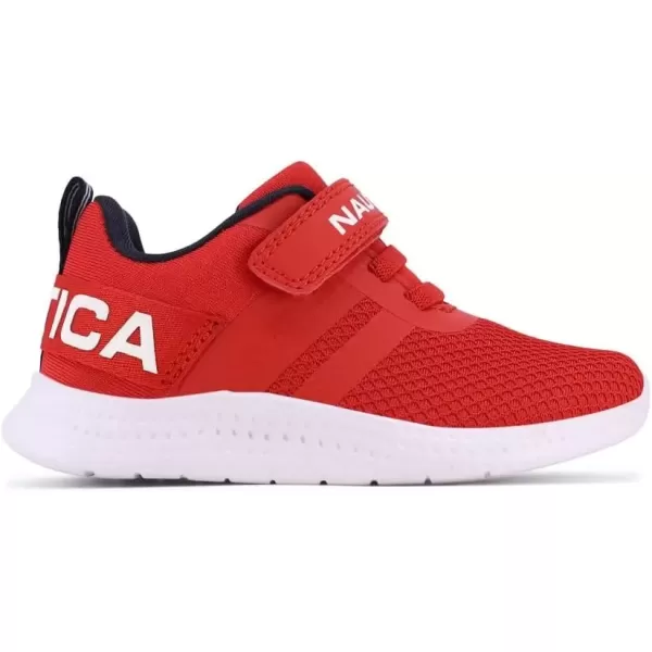 imageNautica Kids Fashion Sneaker Athletic Running Shoe with One Strap Boys  GirlsToddlerLittle KidRed Square Neo