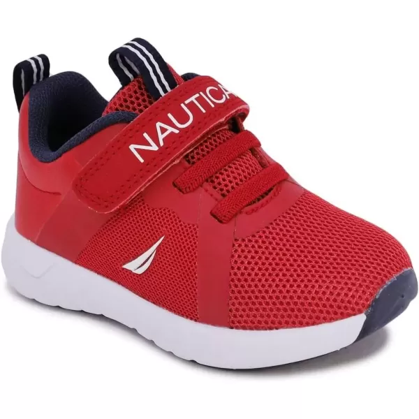 imageNautica Kids Fashion Sneaker Athletic Running Shoe with One Strap Boys  GirlsToddlerLittle KidRed Tonal