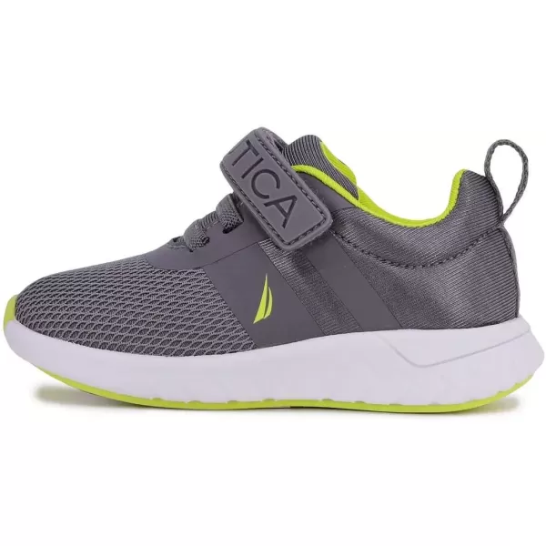 imageNautica Kids Fashion Sneaker Athletic Running Shoe with One Strap Boys  GirlsToddlerLittle KidStorm Grey Lime