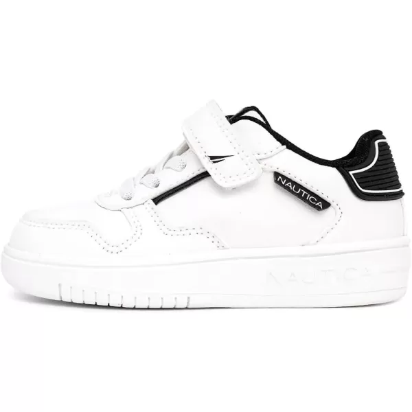 imageNautica Kids Fashion Sneaker Athletic Running Shoe with One Strap Boys  GirlsToddlerLittle KidWhite Blackalmiana